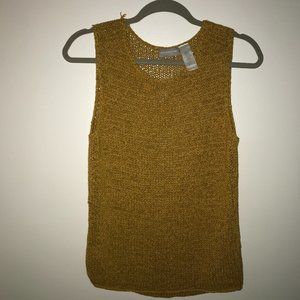 Coarse Knit Mustard Sleeveless Sweater